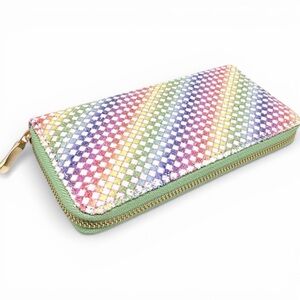 Colorful Checkered Long Zipper Wallet NWT